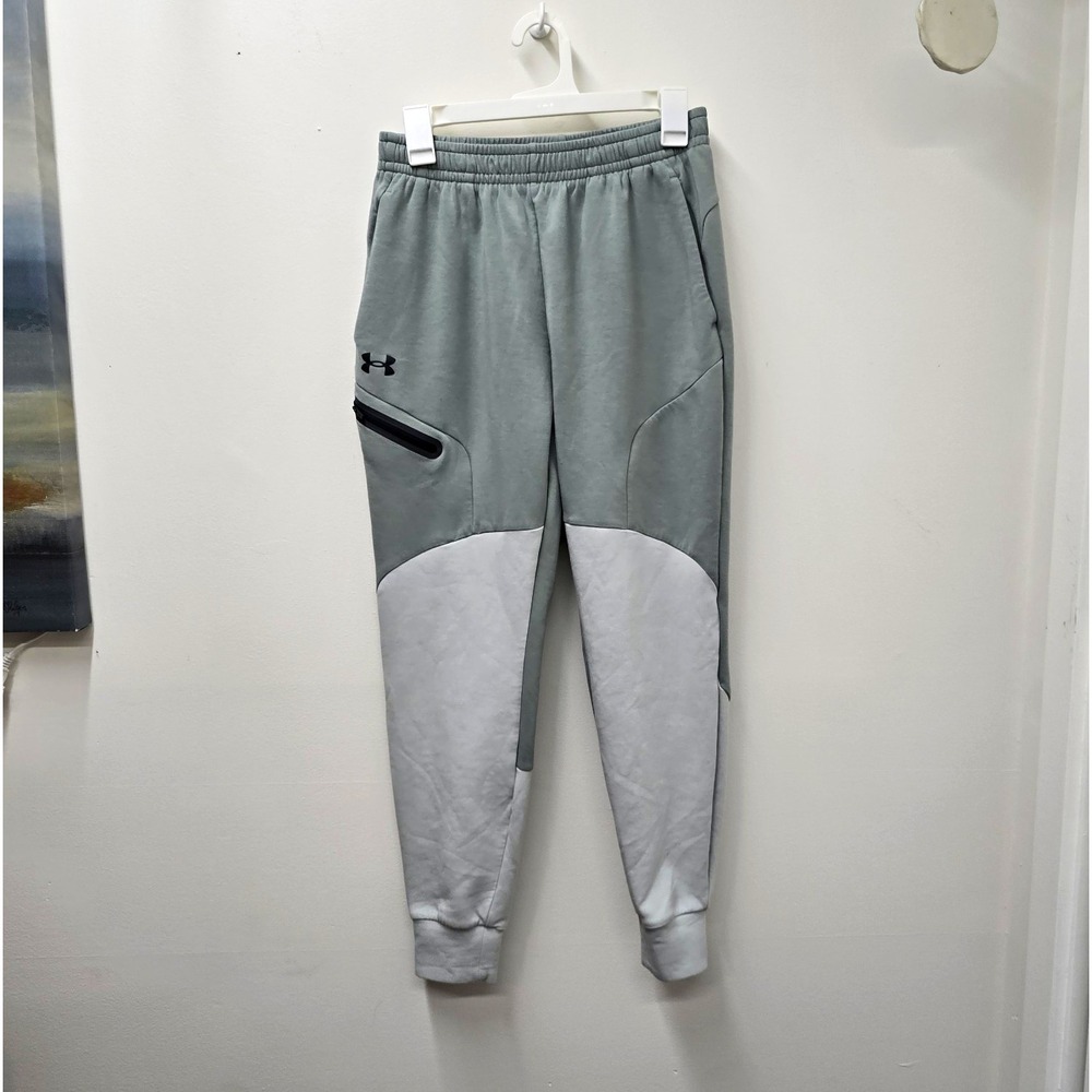 Under Armour Men's Gray Colorblock Jogger Pants S Drawstring Pockets